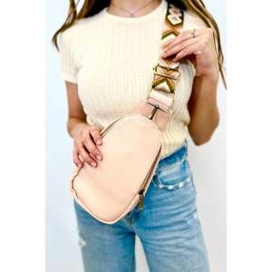 NEW MODERN + CHIC women's sutton sling crossbody fanny bag in blush